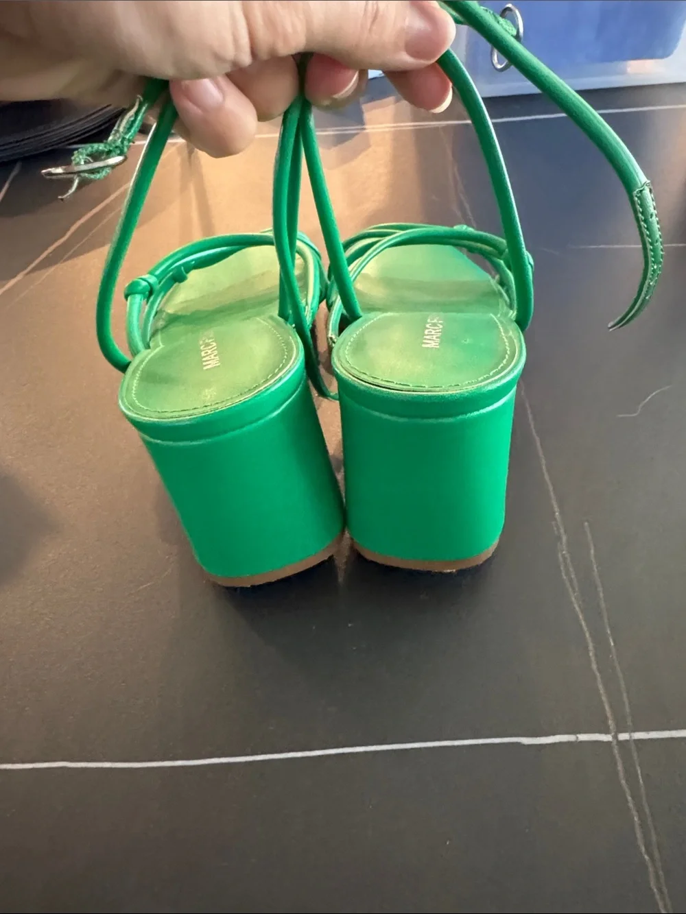 Marc Fisher Emerald Green Strappy Block Heel Sandals